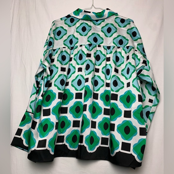 Zara | Printed Satin Blouse - Large - Picture 6 of 6